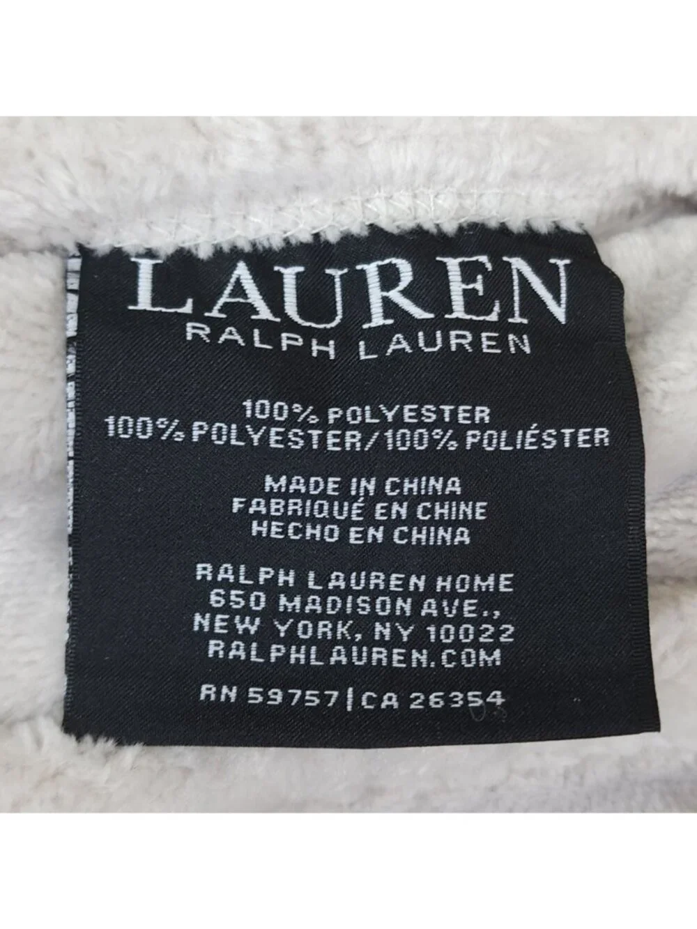 Lauren Ralph Lauren Twin Classic Micromink Blanket Luxuriously Soft 66x90 Gray